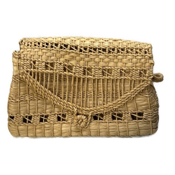 Unbranded Structured Straw Shoulder Bag With Loop Close - Picture 1 of 10